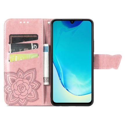Butterfly Love Flower Embossed Leather Phone Case, For vivo V25