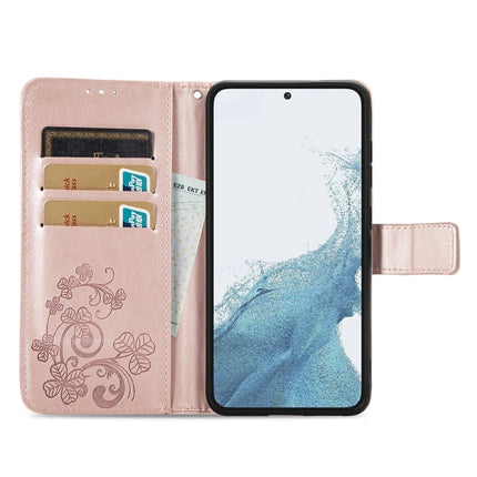 Four-leaf Clasp Embossed Buckle Leather Phone Case, For Samsung Galaxy S23 5G, For Samsung Galaxy S23+ 5G, For Samsung Galaxy S23 Ultra 5G, For Sony Xperia 5 IV