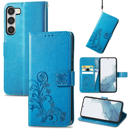 Four-leaf Clasp Embossed Buckle Leather Phone Case, For Samsung Galaxy S23 5G, For Samsung Galaxy S23+ 5G, For Samsung Galaxy S23 Ultra 5G, For Sony Xperia 5 IV