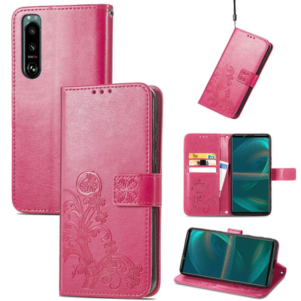 Four-leaf Clasp Embossed Buckle Leather Phone Case, For Samsung Galaxy S23 5G, For Samsung Galaxy S23+ 5G, For Samsung Galaxy S23 Ultra 5G, For Sony Xperia 5 IV