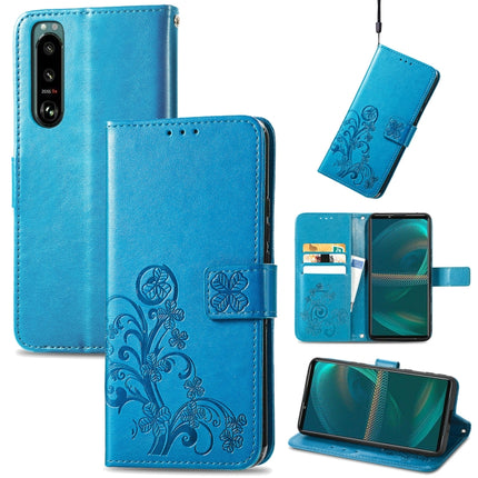 Four-leaf Clasp Embossed Buckle Leather Phone Case, For Samsung Galaxy S23 5G, For Samsung Galaxy S23+ 5G, For Samsung Galaxy S23 Ultra 5G, For Sony Xperia 5 IV