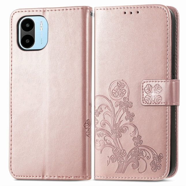 Four-leaf Clasp Embossed Buckle Leather Phone Case, For Xiaomi Redmi A1, For Xiaomi Redmi Note 11T, For Xiaomi 12T / Redmi K50 Ultra