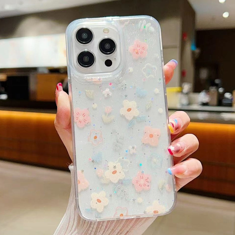 Fresh Small Floral Epoxy TPU Phone Case, For iPhone 15 Pro Max, For iPhone 15 Pro, For iPhone 15 Plus, For iPhone 15