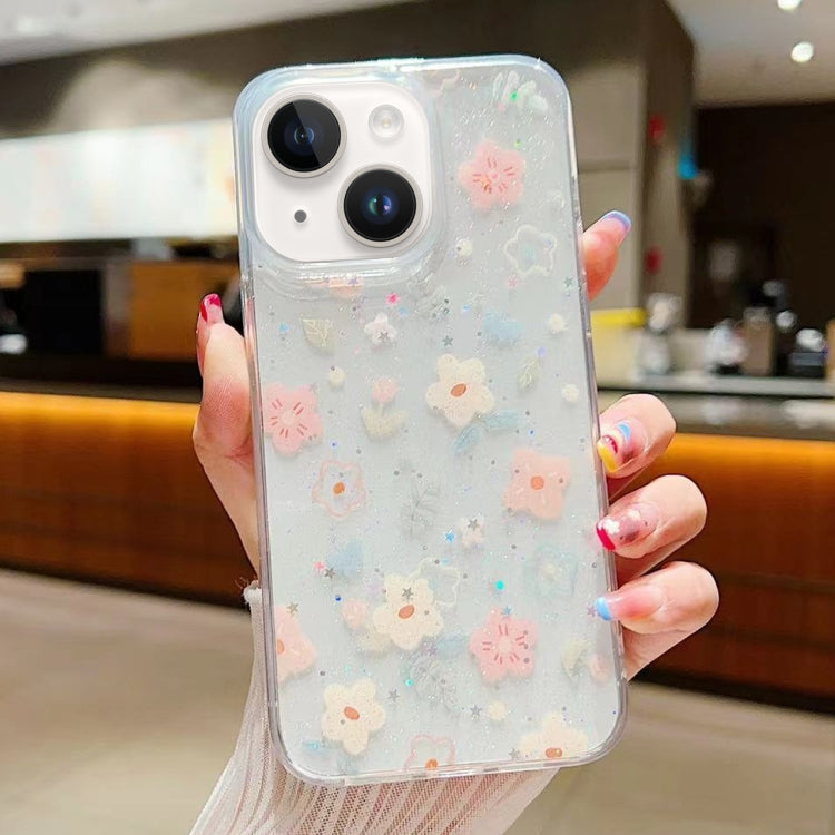 Fresh Small Floral Epoxy TPU Phone Case, For iPhone 15 Pro Max, For iPhone 15 Pro, For iPhone 15 Plus, For iPhone 15