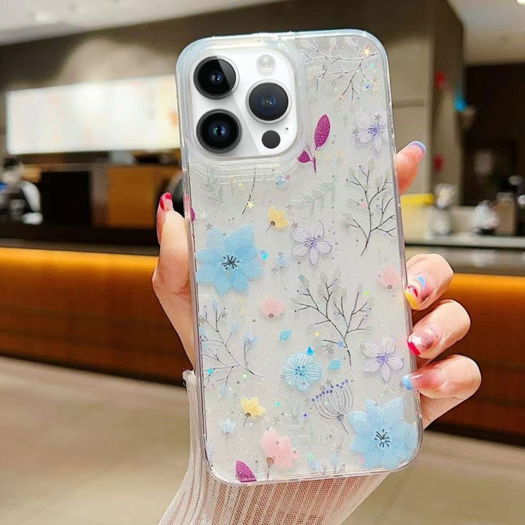 Fresh Small Floral Epoxy TPU Phone Case, For iPhone 16 Pro Max, For iPhone 16 Pro, For iPhone 16 Plus, For iPhone 16