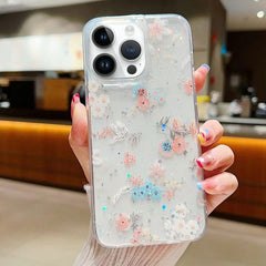 Fresh Small Floral Epoxy TPU Phone Case, For iPhone 16 Pro Max, For iPhone 16 Pro, For iPhone 16 Plus, For iPhone 16