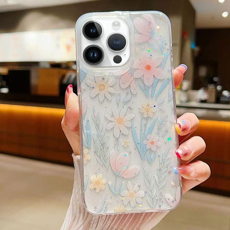 Fresh Small Floral Epoxy TPU Phone Case, For iPhone 16 Pro Max, For iPhone 16 Pro, For iPhone 16 Plus, For iPhone 16
