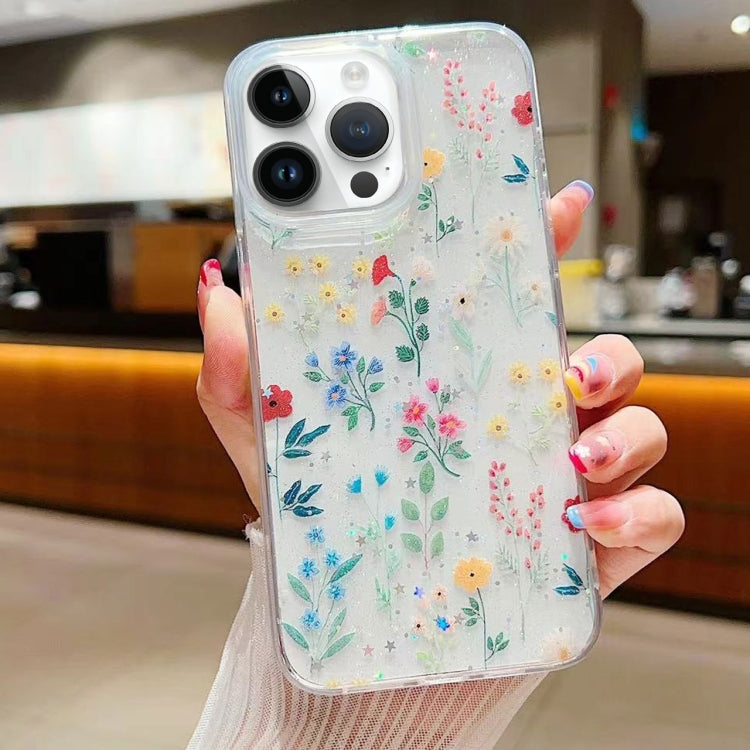 Fresh Small Floral Epoxy TPU Phone Case, For iPhone 16 Pro Max, For iPhone 16 Pro, For iPhone 16 Plus, For iPhone 16