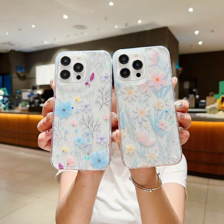 Fresh Small Floral Epoxy TPU Phone Case, For iPhone 15 Pro Max, For iPhone 15 Pro, For iPhone 15 Plus, For iPhone 15