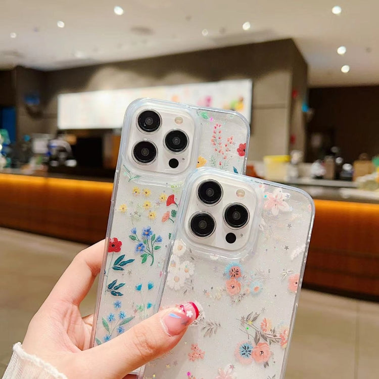 Fresh Small Floral Epoxy TPU Phone Case, For iPhone 15 Pro Max, For iPhone 15 Pro, For iPhone 15 Plus, For iPhone 15