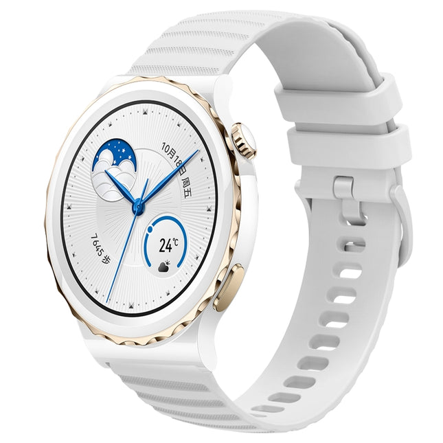 20mm Wavy Dot Pattern Solid Color Silicone Watch Band, For Huawei Watch GT3 Pro 43mm, For Huawei Watch GT3 42mm