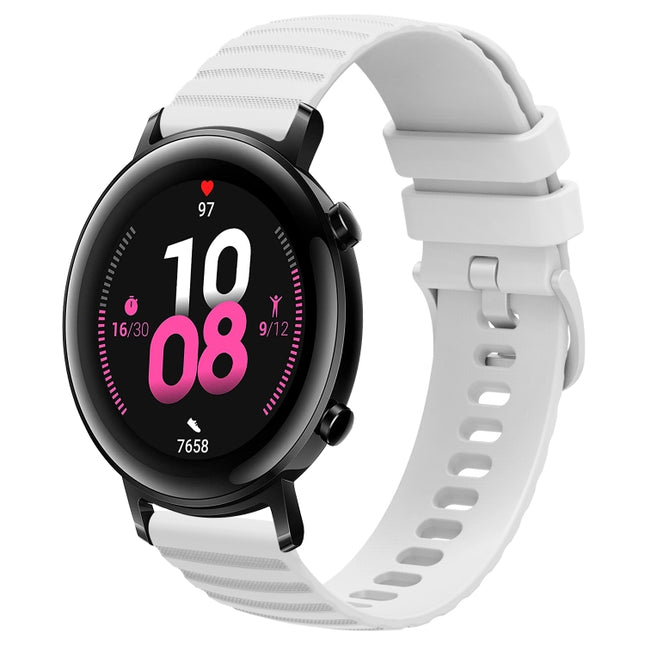 20mm Wavy Dot Pattern Solid Color Silicone Watch Band, For Huawei Watch GT2 42mm, For Huawei Watch 2