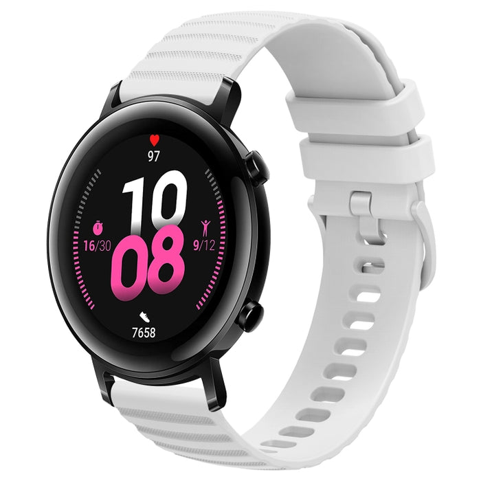 20mm Wavy Dot Pattern Solid Color Silicone Watch Band, For Huawei Watch GT2 42mm, For Huawei Watch 2