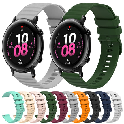 20mm Wavy Dot Pattern Solid Color Silicone Watch Band, For Huawei Watch GT2 42mm, For Huawei Watch 2