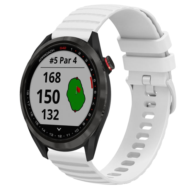 20mm Wavy Dot Pattern Solid Color Silicone Watch Band, For Garmin Approach S40, For Garmin Forerunner 158