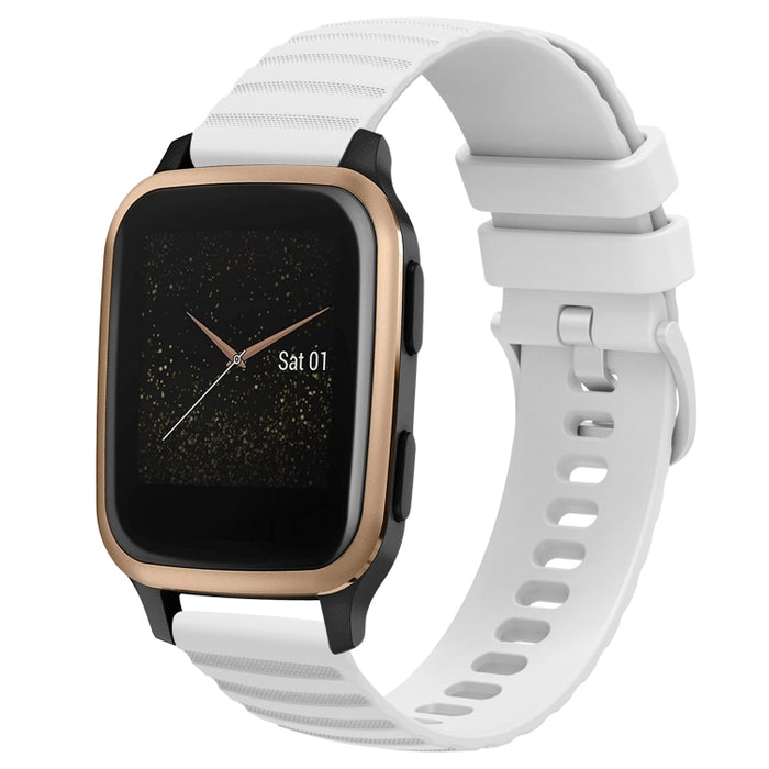 20mm Wavy Dot Pattern Solid Color Silicone Watch Band, For Garmin Venu SQ, For Garminmove Luxe