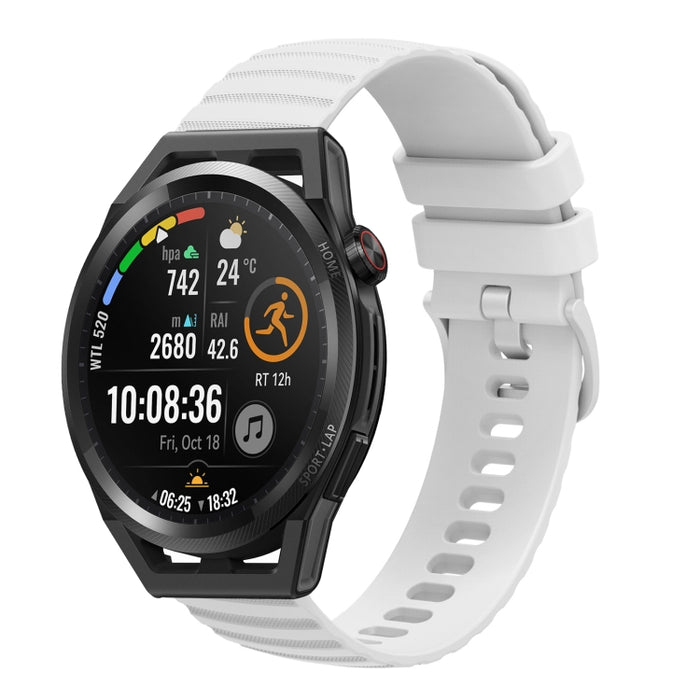22mm Wavy Dot Pattern Solid Color Silicone Watch Band, For Huawei Watch GT Runner, For Huawei Watch 3