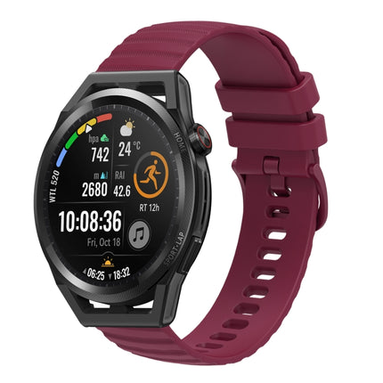 22mm Wavy Dot Pattern Solid Color Silicone Watch Band, For Huawei Watch GT Runner, For Huawei Watch 3
