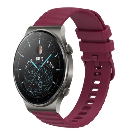 22mm Wavy Dot Pattern Solid Color Silicone Watch Band, For Huawei Watch 3 Pro, For Huawei GT2 Pro