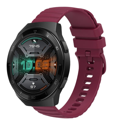 22mm Wavy Dot Pattern Solid Color Silicone Watch Band, For Huawei Watch GT 2E, For Huawei GT2 46mm