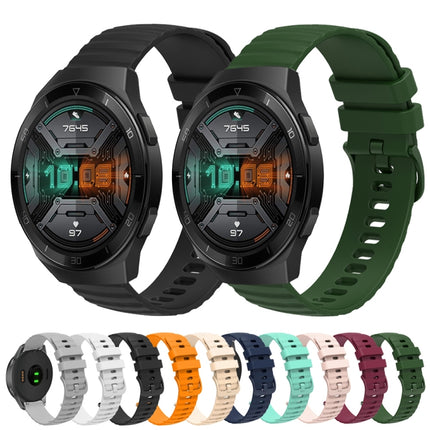 22mm Wavy Dot Pattern Solid Color Silicone Watch Band, For Huawei Watch GT 2E, For Huawei GT2 46mm