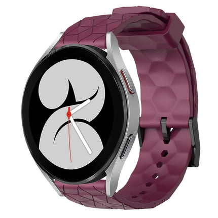 20mm Football Pattern Solid Color Silicone Watch Band, For Samsung Galaxy Watch 4 40mm, For Samsung  Galaxy Watch 4 Classic 42mm