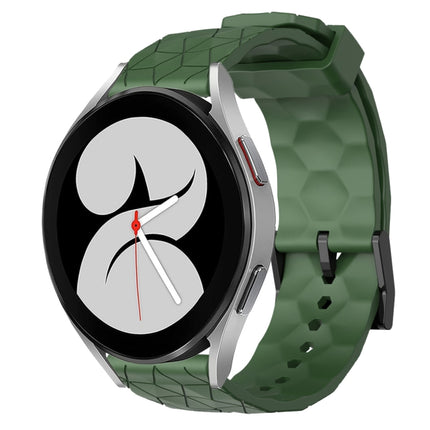 20mm Football Pattern Solid Color Silicone Watch Band, For Samsung Galaxy Watch 4 40mm, For Samsung  Galaxy Watch 4 Classic 42mm