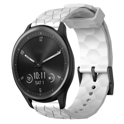 20mm Football Pattern Solid Color Silicone Watch Band, For Garmin Vivomove Sport, For Garmin Venu 2 Plus