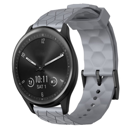 20mm Football Pattern Solid Color Silicone Watch Band, For Garmin Vivomove Sport, For Garmin Venu 2 Plus