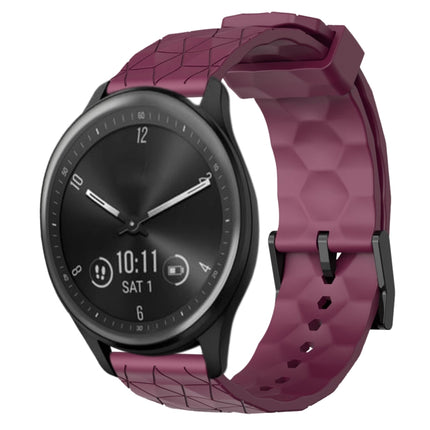 20mm Football Pattern Solid Color Silicone Watch Band, For Garmin Vivomove Sport, For Garmin Venu 2 Plus