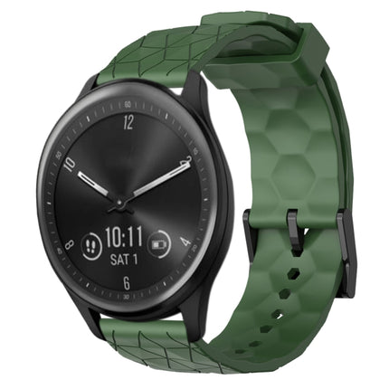 20mm Football Pattern Solid Color Silicone Watch Band, For Garmin Vivomove Sport, For Garmin Venu 2 Plus
