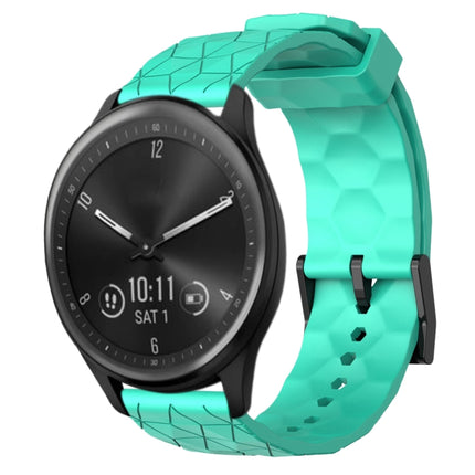 20mm Football Pattern Solid Color Silicone Watch Band, For Garmin Vivomove Sport, For Garmin Venu 2 Plus