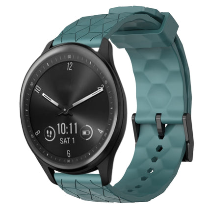20mm Football Pattern Solid Color Silicone Watch Band, For Garmin Vivomove Sport, For Garmin Venu 2 Plus