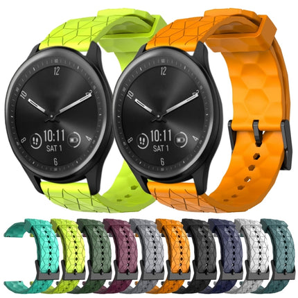 20mm Football Pattern Solid Color Silicone Watch Band, For Garmin Vivomove Sport, For Garmin Venu 2 Plus