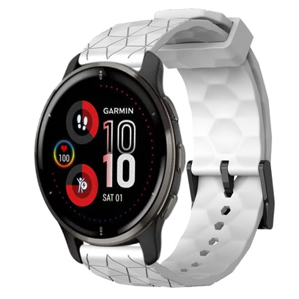 20mm Football Pattern Solid Color Silicone Watch Band, For Garmin Vivomove Sport, For Garmin Venu 2 Plus