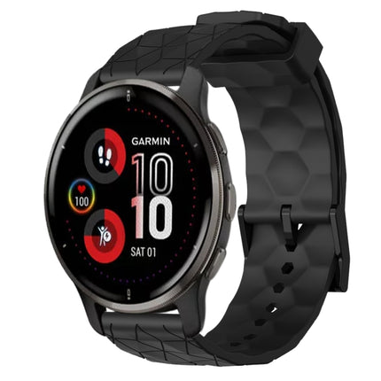 20mm Football Pattern Solid Color Silicone Watch Band, For Garmin Vivomove Sport, For Garmin Venu 2 Plus