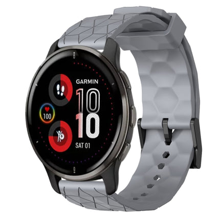 20mm Football Pattern Solid Color Silicone Watch Band, For Garmin Vivomove Sport, For Garmin Venu 2 Plus