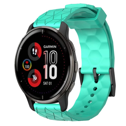 20mm Football Pattern Solid Color Silicone Watch Band, For Garmin Vivomove Sport, For Garmin Venu 2 Plus