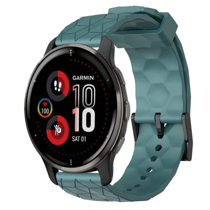 20mm Football Pattern Solid Color Silicone Watch Band, For Garmin Vivomove Sport, For Garmin Venu 2 Plus
