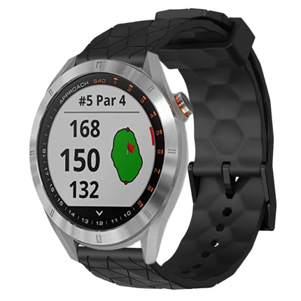 20mm Football Pattern Solid Color Silicone Watch Band, For Garmin Approach S40, For Garmin Forerunner 158