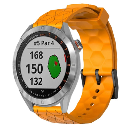 20mm Football Pattern Solid Color Silicone Watch Band, For Garmin Approach S40, For Garmin Forerunner 158