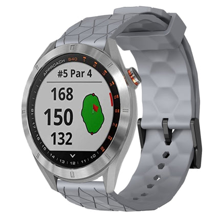 20mm Football Pattern Solid Color Silicone Watch Band, For Garmin Approach S40, For Garmin Forerunner 158