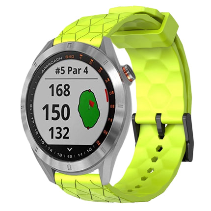 20mm Football Pattern Solid Color Silicone Watch Band, For Garmin Approach S40, For Garmin Forerunner 158