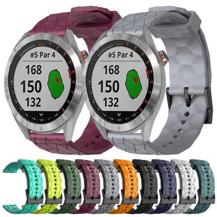 20mm Football Pattern Solid Color Silicone Watch Band, For Garmin Approach S40, For Garmin Forerunner 158