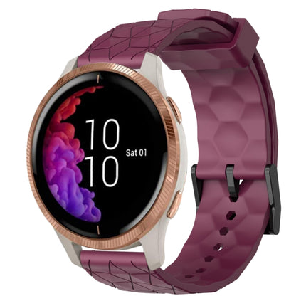 20mm Football Pattern Solid Color Silicone Watch Band, For Garmin Forerunner 55, For Garmin Venu