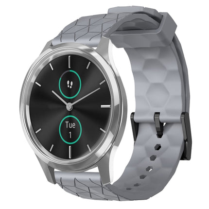 20mm Football Pattern Solid Color Silicone Watch Band, For Garmin Venu SQ, For Garminmove Luxe