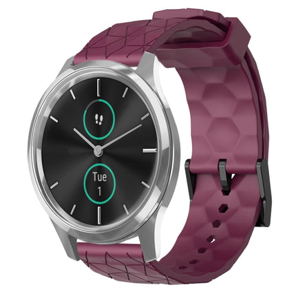 20mm Football Pattern Solid Color Silicone Watch Band, For Garmin Venu SQ, For Garminmove Luxe
