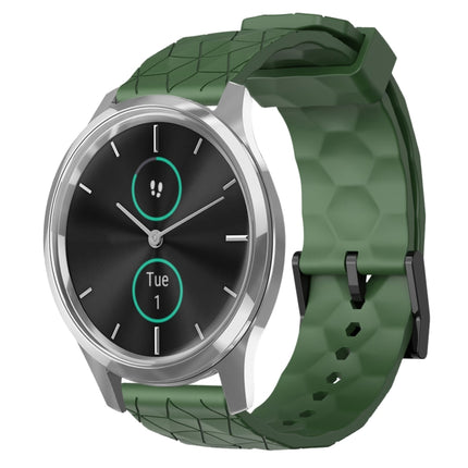 20mm Football Pattern Solid Color Silicone Watch Band, For Garmin Venu SQ, For Garminmove Luxe