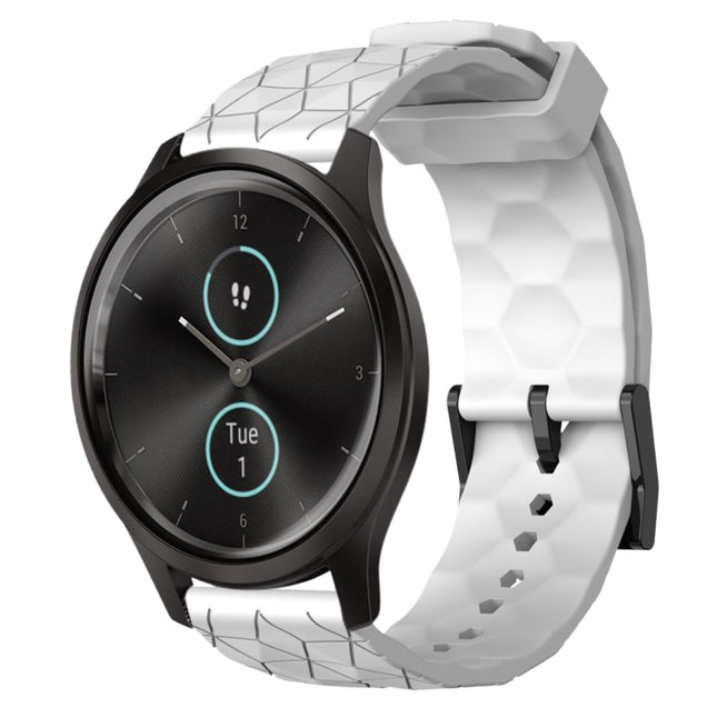20mm Football Pattern Solid Color Silicone Watch Band, For Garminmove Style, For Garmin Forerunner 645 Music