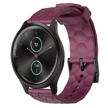 20mm Football Pattern Solid Color Silicone Watch Band, For Garminmove Style, For Garmin Forerunner 645 Music